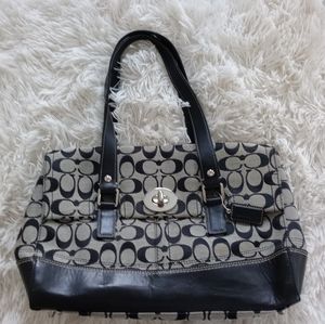 Coach Ladies Gray Hampton Signature Satchel 